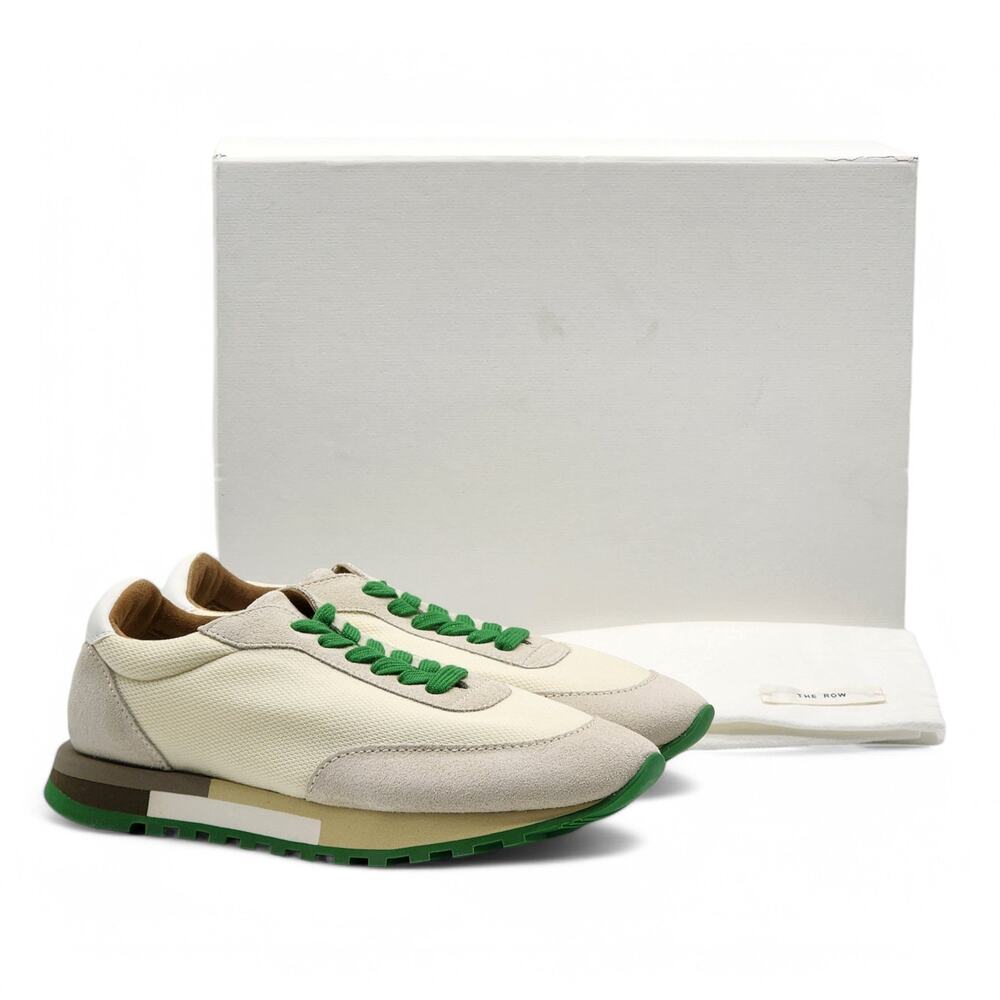 The Row Owen Runner Sneakers - Mesh and Suede - Beige/Green 35.5 5US $750
